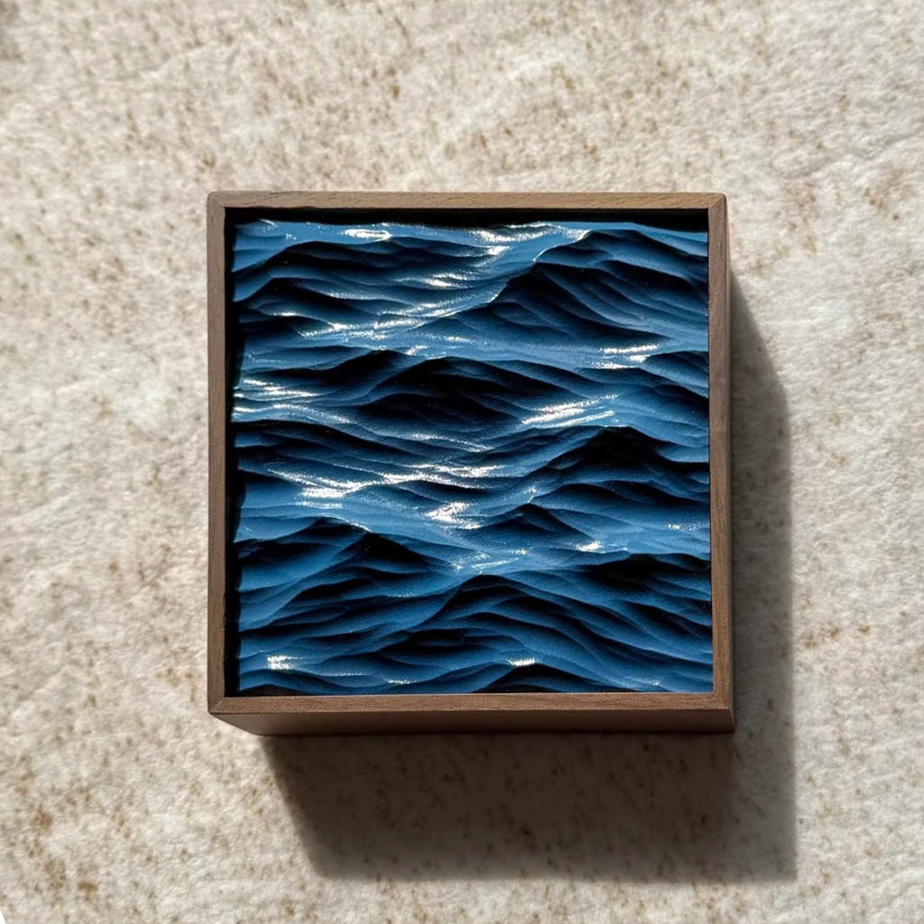 Handmade 3D Ocean Wave Textured Sculpture – Wall & Table Decor