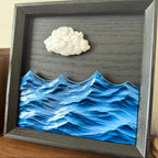 Floating Cloud on Ocean Wave 3D Sculpture – Wall & Table Decor