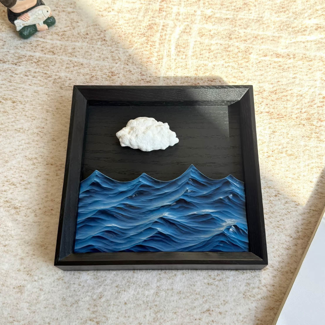 Floating Cloud on Ocean Wave 3D Sculpture – Wall & Table Decor