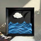 Floating Cloud on Ocean Wave 3D Sculpture – Wall & Table Decor