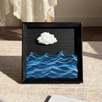 Floating Cloud on Ocean Wave 3D Sculpture – Wall & Table Decor