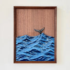 Mermaid Tail on Ocean Wave 3D Sculpture – Wall & Table Decor