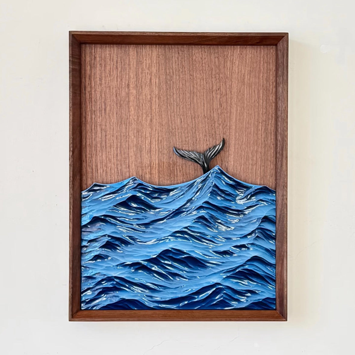 Mermaid Tail on Ocean Wave 3D Sculpture – Wall & Table Decor