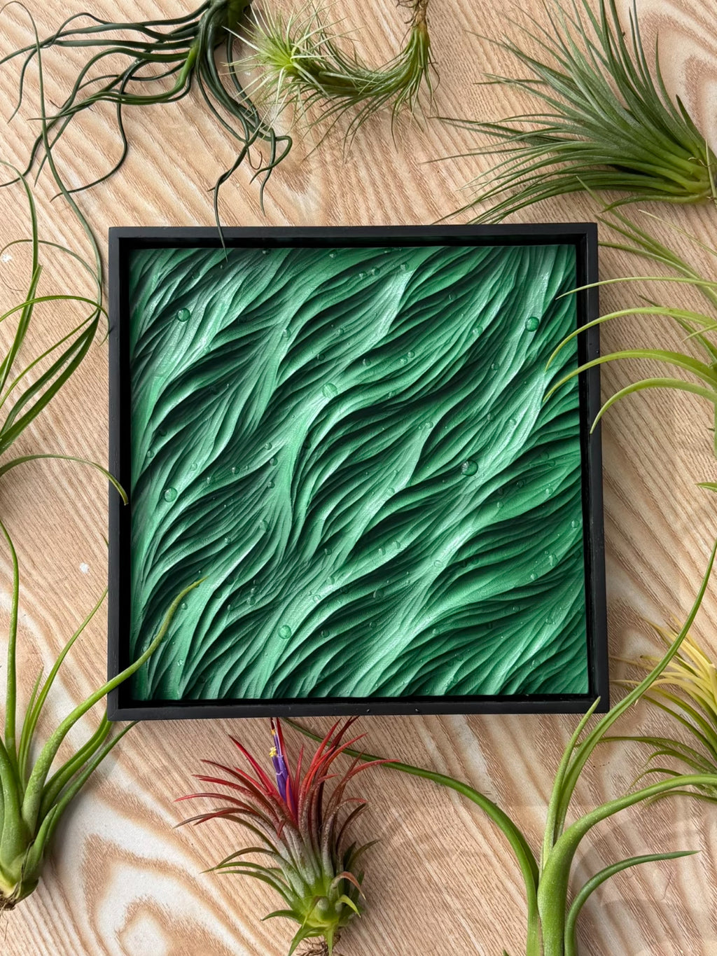 Spring Breeze 3D Green Grass Wave Sculpture – Wall & Table Decor