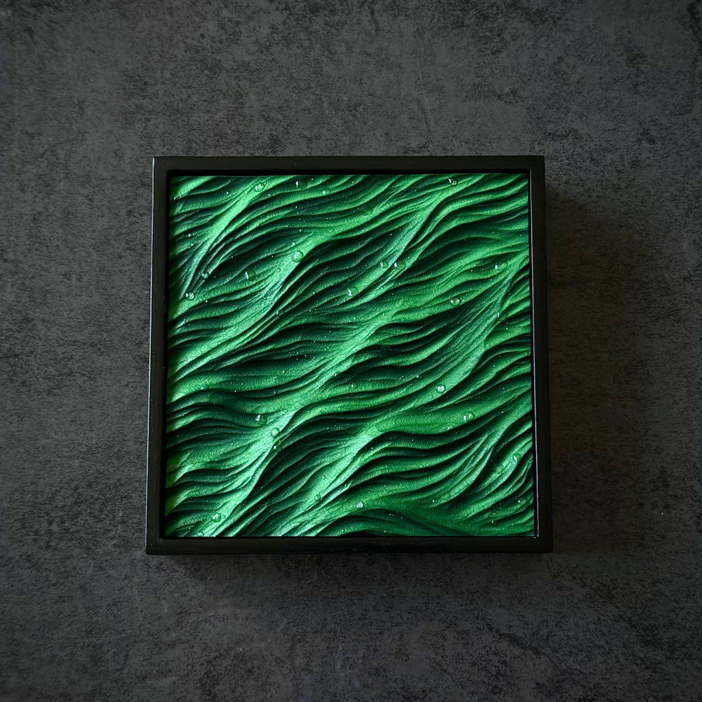 Spring Breeze 3D Green Grass Wave Sculpture – Wall & Table Decor