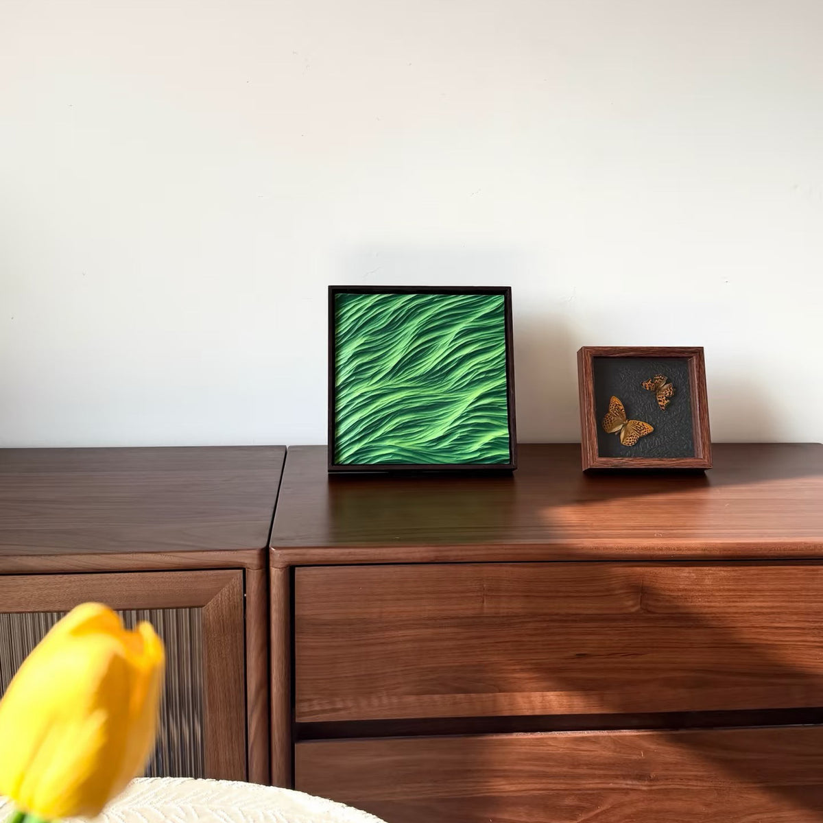 Spring Breeze 3D Green Grass Wave Sculpture – Wall & Table Decor