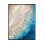 Hand-painted ocean waves with a textured sandstone finish——Wall Art