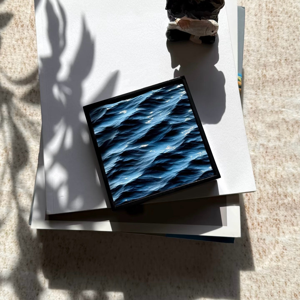 Handmade 3D Ocean Wave Textured Sculpture – Wall & Table Decor